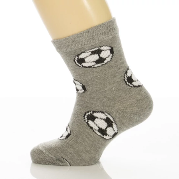 Bébi bokazokni - Melírszürke focilabdás mintás