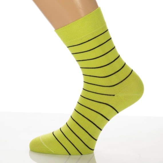 Klasszik zokni- Neon zöld fekete mintás