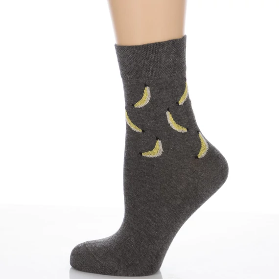 Klasszik zokni- Sötét melír Banános mintás