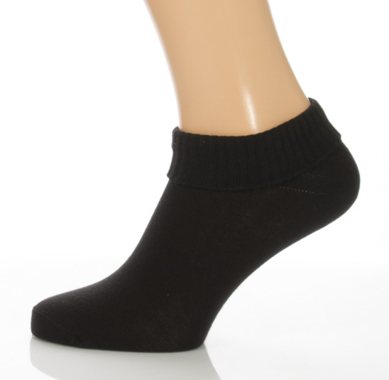 Sport visszahajtós zokni - egyszínű fekete
