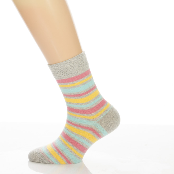 Gyerek zokni - Melírszürke színes csíkos