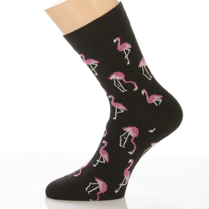 Klasszik zokni-Fekete flamingo